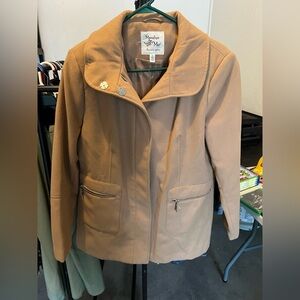 Maralyn & Me Tan Pea Coat with Modern Fit